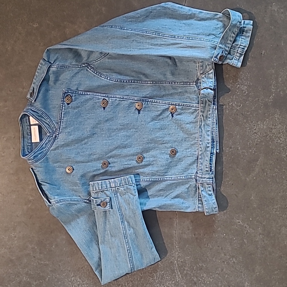 VINTAGE LIZ CLAIBORNE MOTO MILITARY STYLE JEAN JACKET